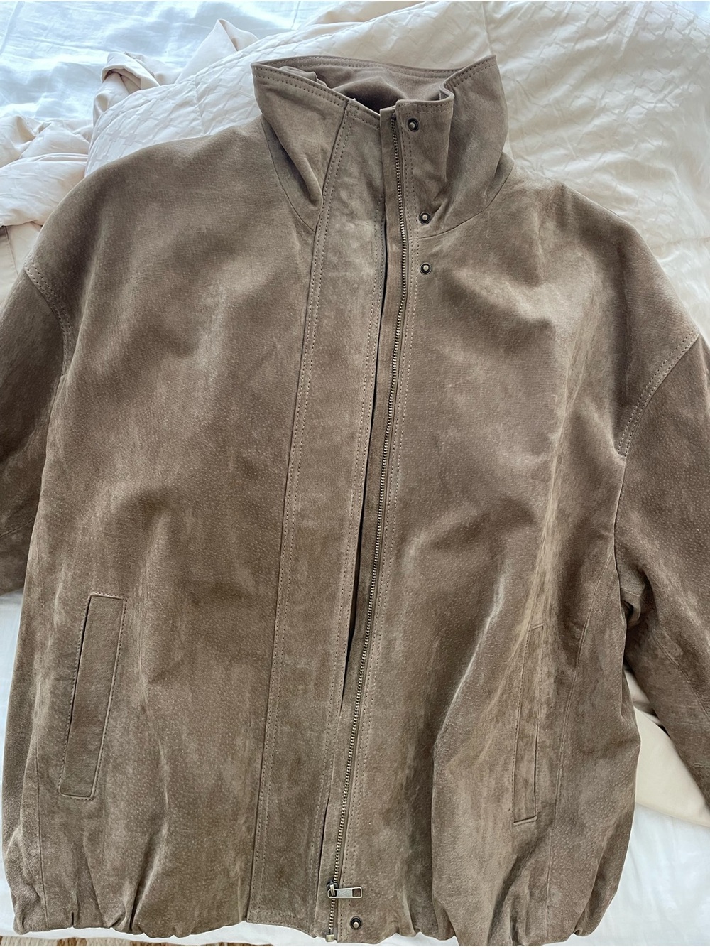 Zara Taupe Suede Women’s XS 100% Suede Leather Jacket